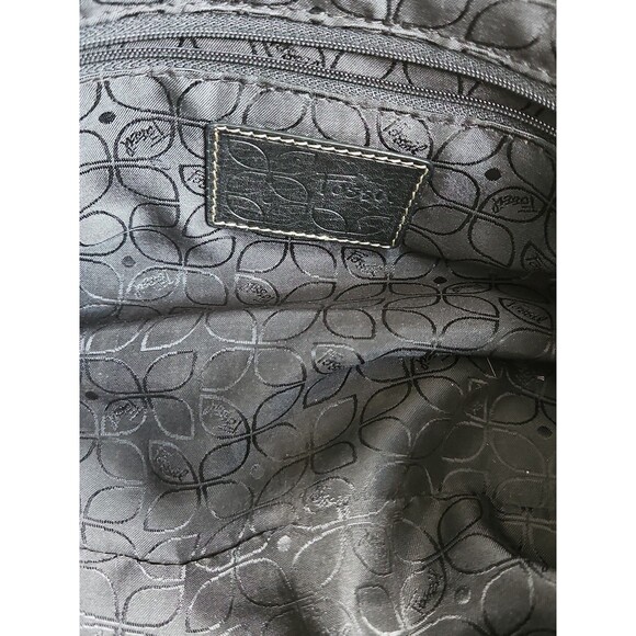 Fossil Black Pebbled Leather Shoulder Bag Satchel And Wallet EUC - Picture 9 of 16